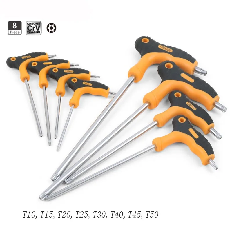 8 шт с Т образной рукояткой для слива звезда отвертка T10 T50 и шт. T Тип шаровое