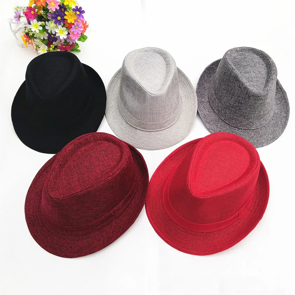 Однотонная джазовая шляпа унисекс 9 цветов для мужчин и женщин фетровая из хлопка