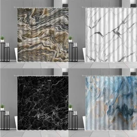 modern marble stripe pattern shower curtains nordic simple style home decor bath curtain waterproof bathroom screen with hooks