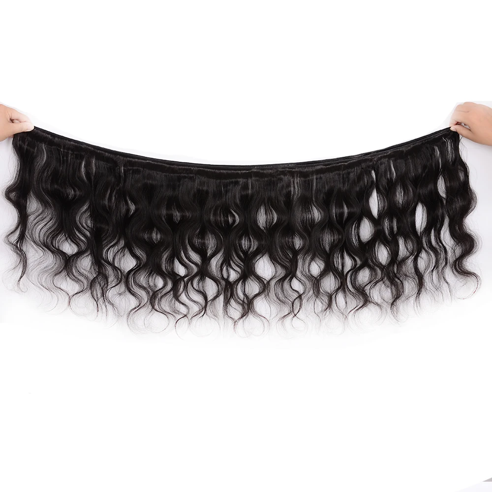 Объемная волна 3 пучка s с закрытием перуанские пучки волос Remy человеческие