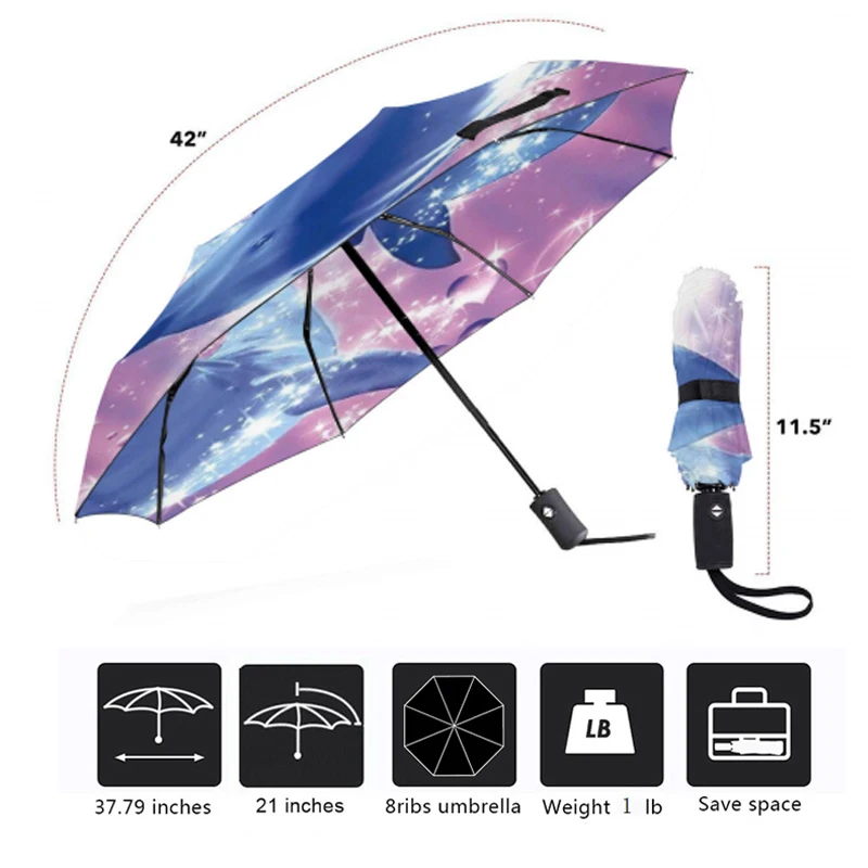 Зонт с УФ защитой и принтом в виде дельфина|Зонтики| |