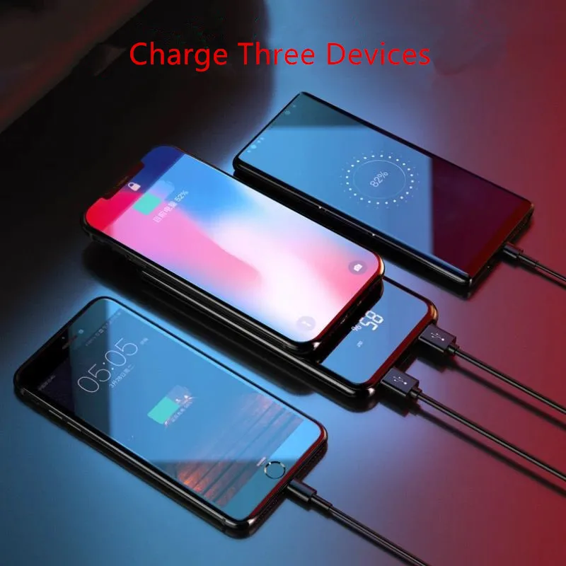 Беспроводное зарядное устройство Qi 30000 мАч для iPhone X Xs MAX XR 8 дорожное Samsung S8 S9