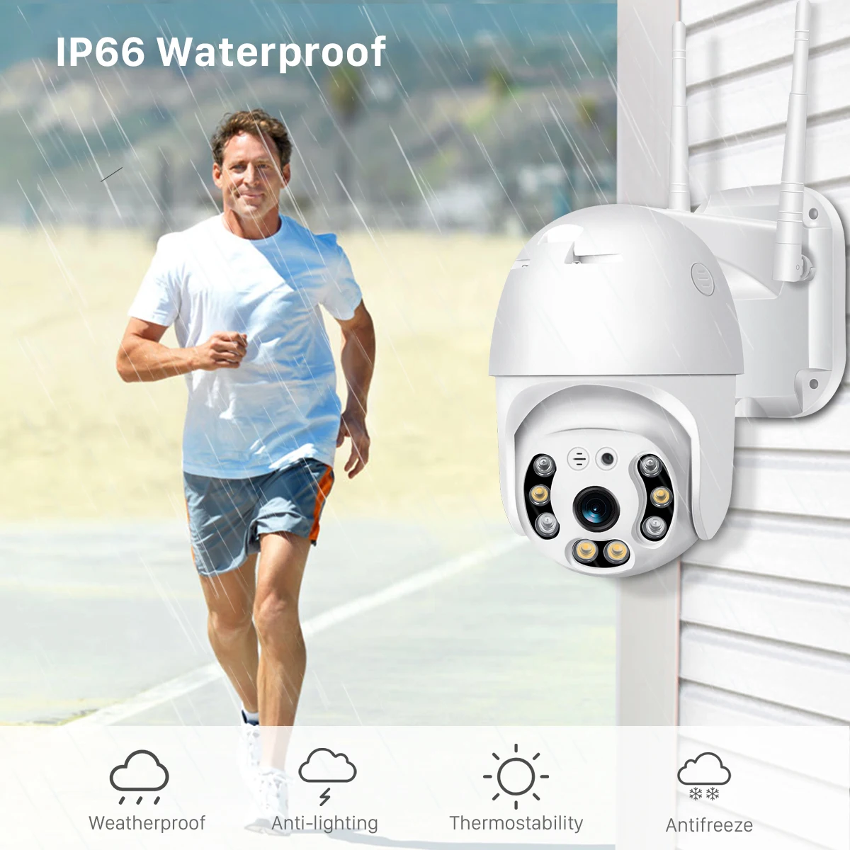 1080P HD WiFi IP-камера 3G 4G 4X камера с цифровым зумом AI Обнаружение гуманоидов PTZ