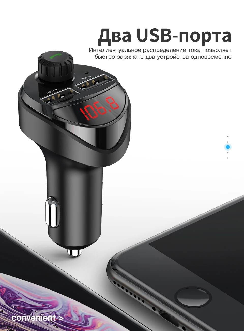 KUULAA Bluetooth автомобильное зарядное устройство с fm-передатчиком 3.4A двойное USB зарядное устройство аудио MP3 плеер TF карта Автомобильный комплект Автомобильное зарядное устройство для телефона