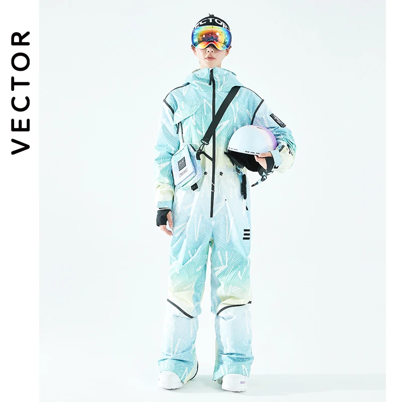 VECTOR Extra Thick Men Women Ski Pants Straight Full Overalls Winter Warm Windproof Waterproof Outdoor Sports Snowboard Snow