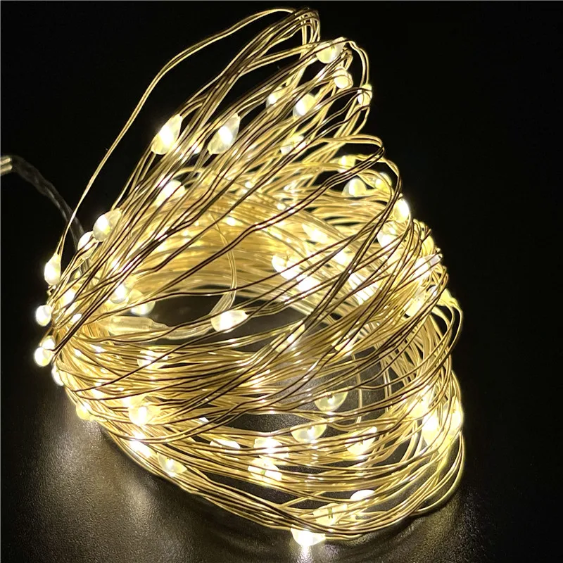 

2M 3M 5M 10M Copper Wire LED String Lights battery powered for Christmas Garland Indoor Bedroom Home Wedding New Year Decoration