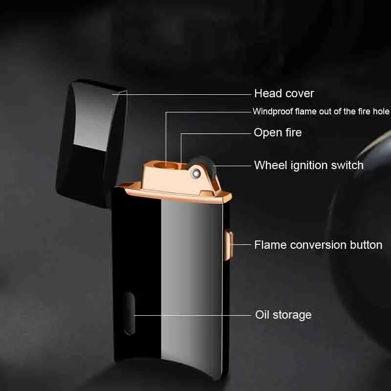 Ветроустойчивый факел зажигалка Двойное пламя прямая газовая Зажигалка
