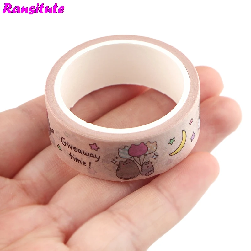 Ransitute мультфильм милый Кот Цвет васи лента DIY Украшение для альбома маскировки