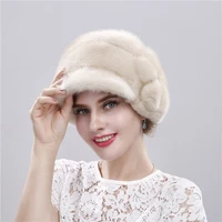 women winter real mink fur hats russian warm hats for women 2021 real fur hats and caps ladies peaked cap adjustable hat visors