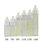 Новое поступление 5 Вт 7 Вт 9 Вт 11 Вт 13 Вт 14 Вт E27 G24 G23 Светодиодная лампа-Кукуруза лампа SMD 5050 прожектор 180 градусов 220 в 110 В горизонтальный разъем