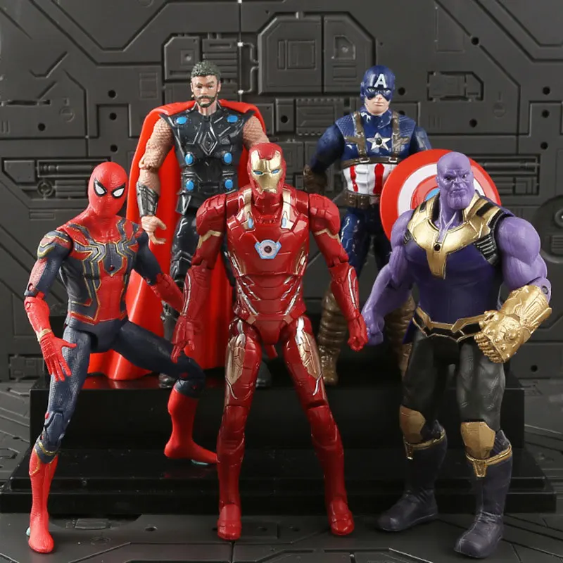 5 pieces Hasbro Мстители 3 Человек-паук экшн фигурка кукла модель игрушка шарнир подвижные Подарки Игрушка - Цвет: 5 pieces