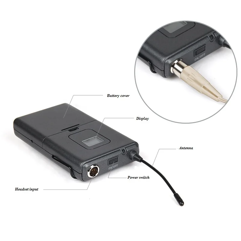 УВЧ Беспроводная система микрофона на лацкане PLL беспроводной микрофон для