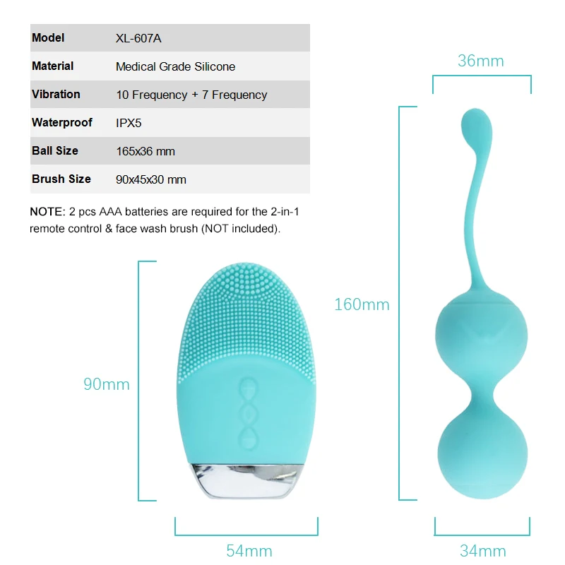 

Silicone Electric Facial Cleansing Brush Vibration Face Cleaner Wireless Remote for 10 Speed Vaginal Exercise Kegel Balls Eggs