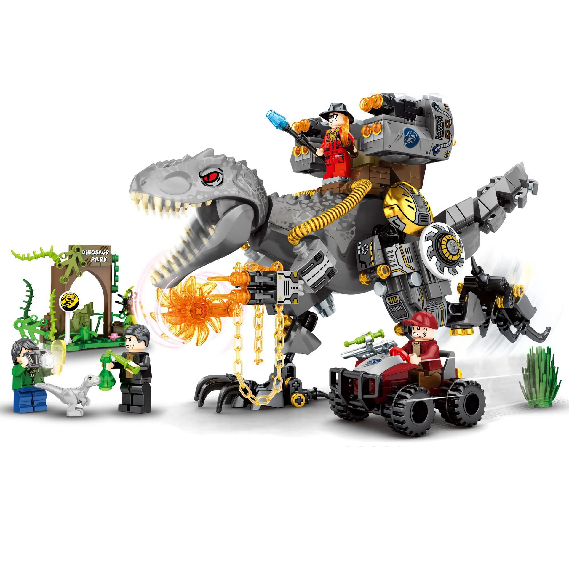 

Building Blocks Green Dinosaur Building Toy Classic Model Jurassic Dinosaur Figure Toys Home Fun Game for Children's Gift