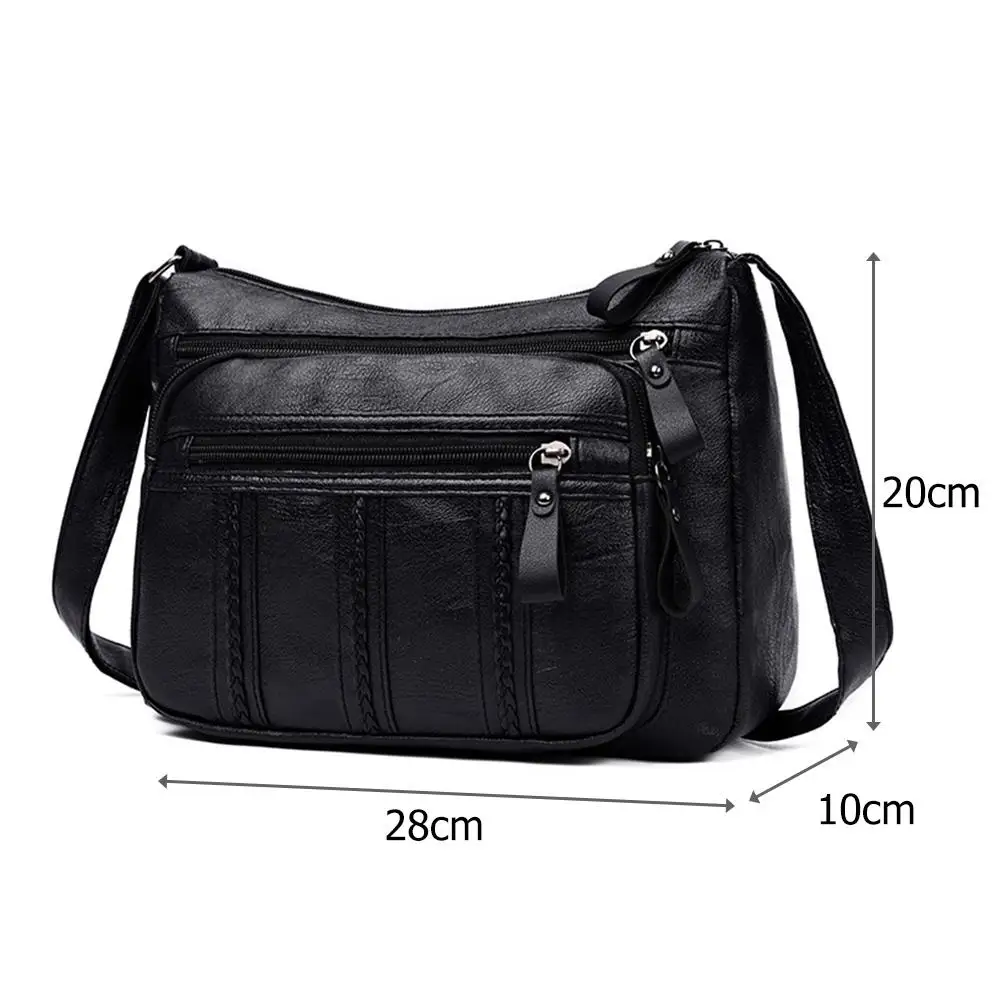 

New Fashion Crossbody Bag Multi-function Portable Women Casual Shoulder Bag Leather Money Purse Large Capacity Messenger Handbag