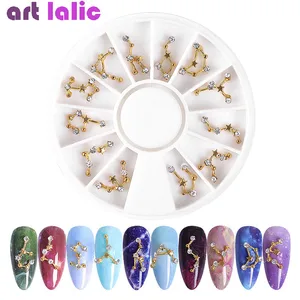 12 созвездий сплав Циркон колеса 3D Стразы Камень Кристалл Стразы художественное оформление ногтей наклейки для ногтей Маникюрные аксессуары