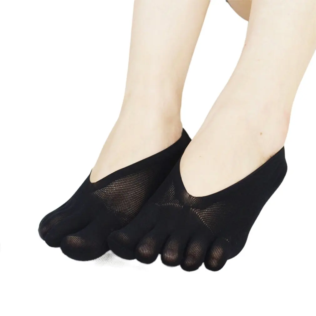 1 Pair Women Summer Five Finger  Socks Women Thin Five Toed Socks Invisible Boat Socks Mesh