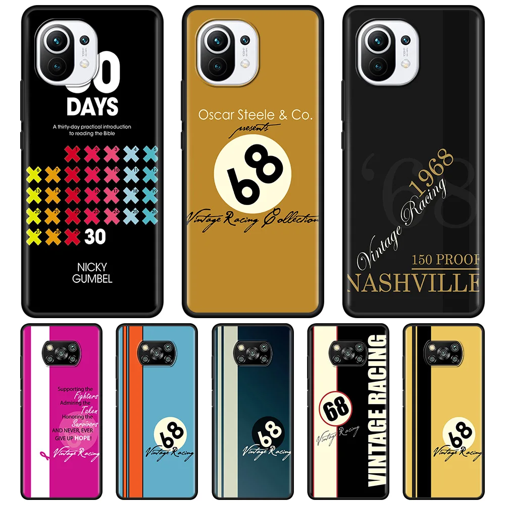 

Phone Case For Xiaomi Poco X3 NFC F3 GT M3 M4 Pro Civi 9T 10T 11T Pro Lite Note 10Pro 10Lite F1 68' Vintage Racing Fashion Car