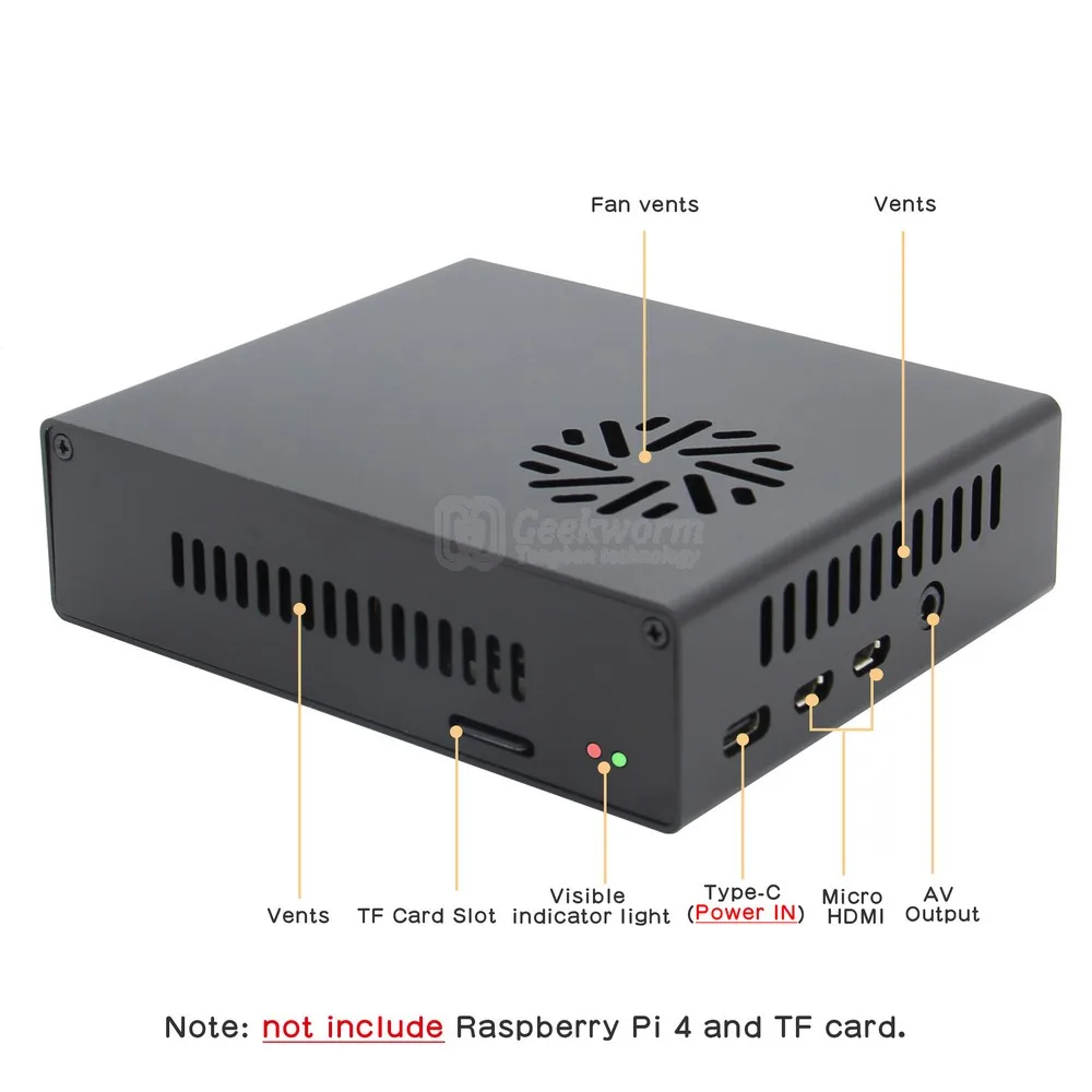 Geekworm DACPi для Raspberry Pi 4 Модель B NUC алюминиевый чехол с X950 аудио ЦАП щит и радиатор