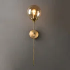 Современные светодиодсветодиодный Настенные светильники в скандинавском стиле E14, комнатное бра со стеклянными шариками золотого цвета для спальни, Bdside, коридора, минималистическое декоративное освещение