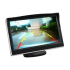 Автомобильный ЖК-монитор с экраном 5 дюймов 16:9, 480x240, 2-полосный видеовход, автомобильный монитор заднего вида для системы безопасности, резервного копирования парковки