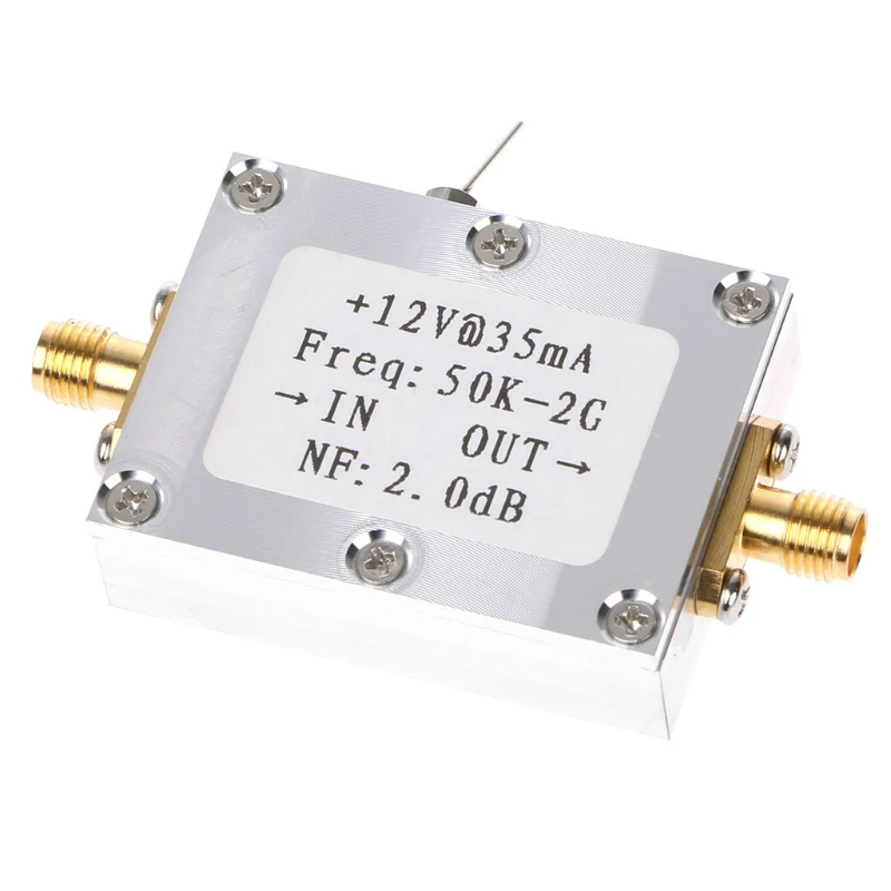 

2021 New RF Amplifier 50K-2GHZ Low Noise Amplifier Signal Receiver Broadband 31DB Gain