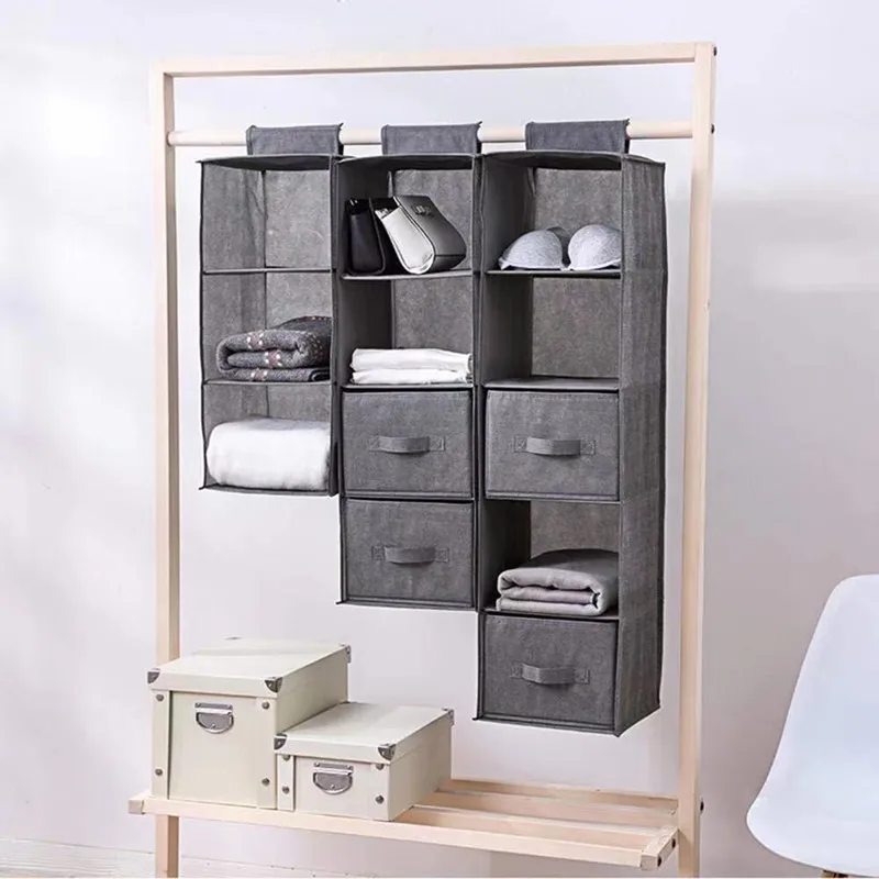 

Creative Wardrobe Hanging Storage Bag Interlayer Drawer Type Clothes Hangers Holder Portable Organizer Hanging Closet Organizers