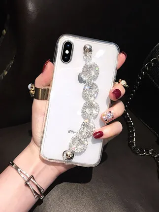 Luxury Bling Glitter Rhinestone Case For Samsung j8 j6 j4 2018 PLUS j3 j5 j7 2017 Prime Diamond Chain Soft TPU Back Cover | Мобильные