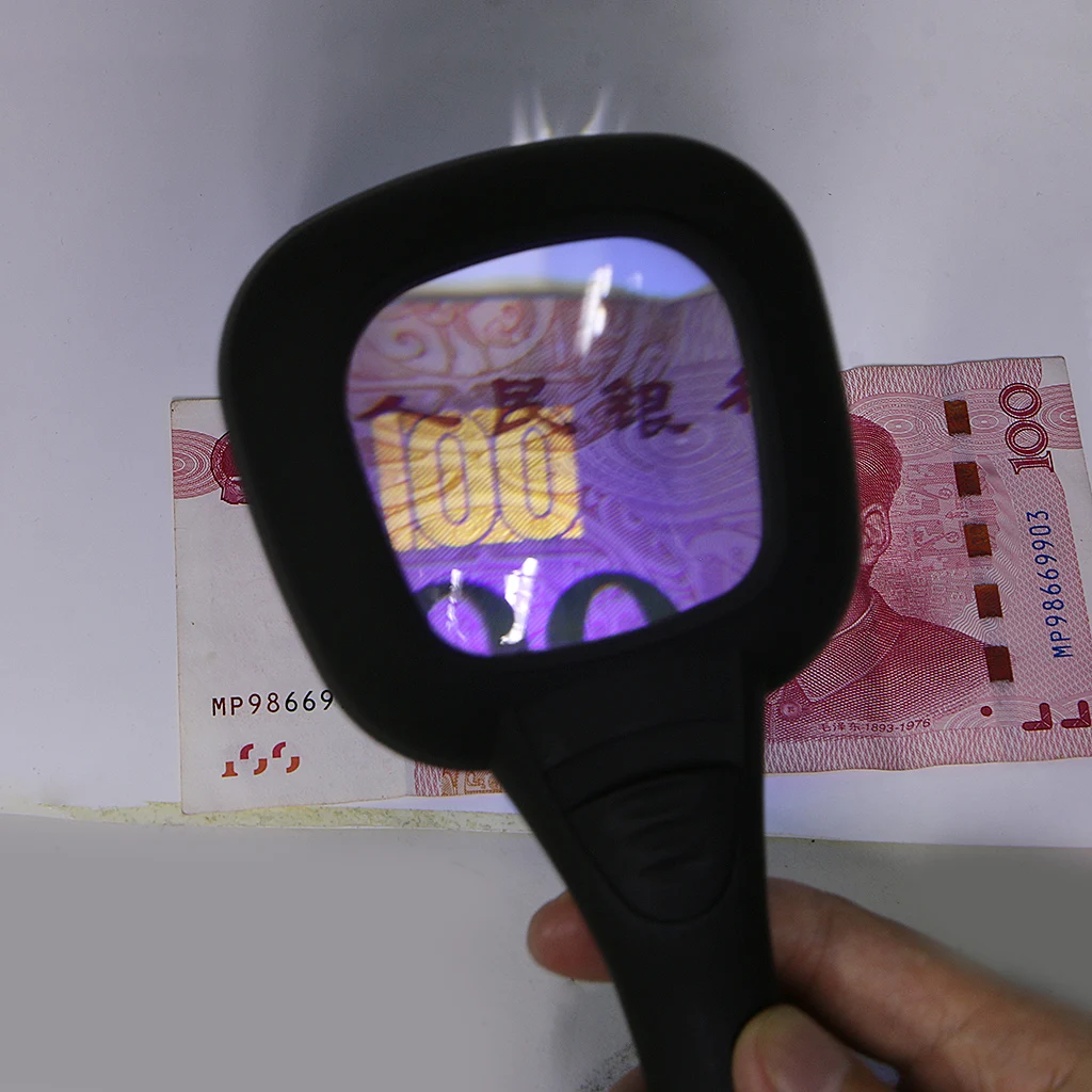 3X Ручной Лупа 5 светодиодный светильник для чтения увеличительное Стекло