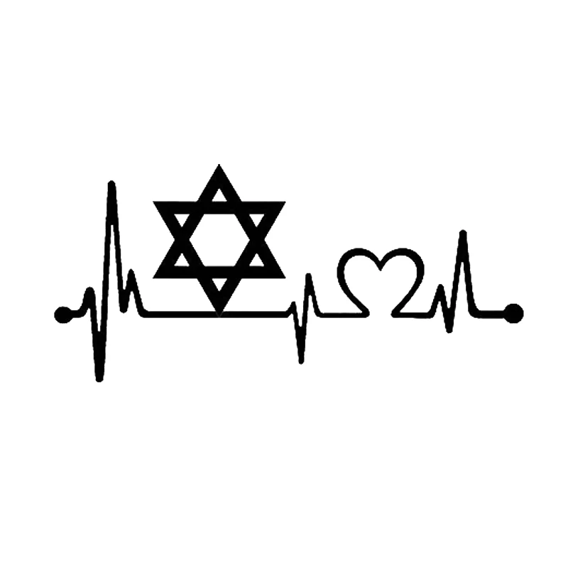 

Car Stickers for Star of David Heartbeat Decal Sticker Support Truck Art Painting Vinyl Decor Decals Car Styling Car 20cmX10cm