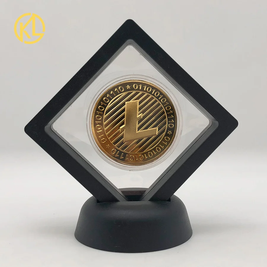 CO016-2 Позолоченная горячая Распродажа Биткоин битная монета Litecoin пульсация эфириум криптовалюта металлическая памятная монета с выставочным стендом - Цвет: CO016-2