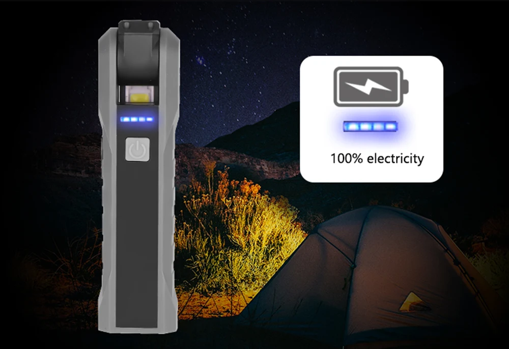 Светодиодный Рабочая лампа USB Перезаряжаемый фонарик Магнитный факел Гибкая инспекционная ручная лампа Рабочий свет открытый прожектор