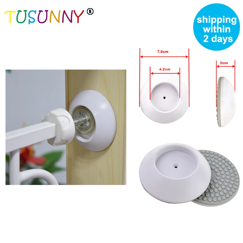 

TUSUNNY 2pcs/set Child safety fences Buffer Non-slip Pad wall cups Baby Pressure Door Guard Accessories Wall Surface Protectors