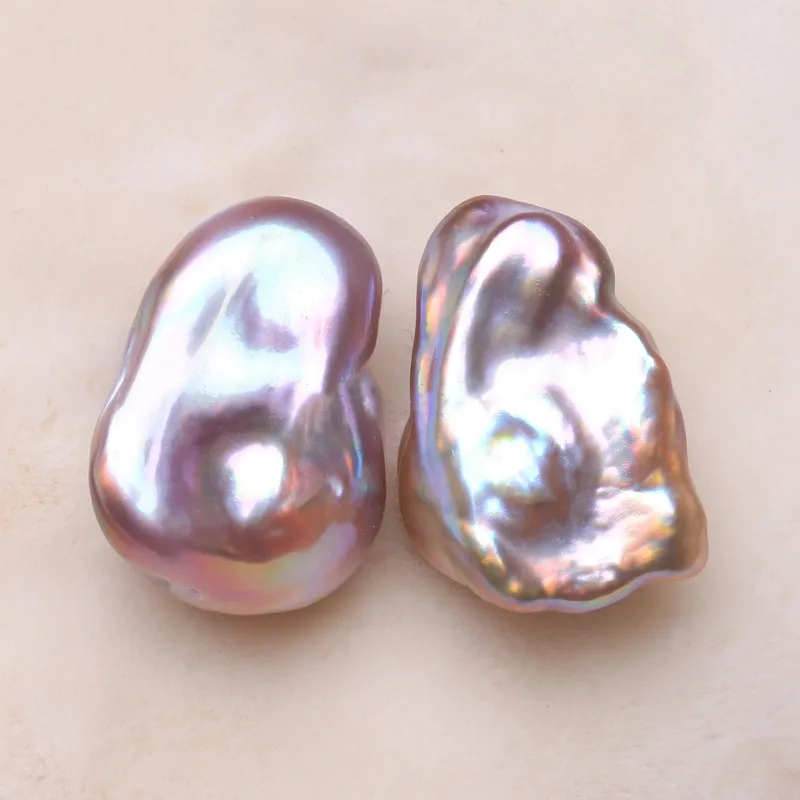 Нестандартные бусины с натуральным жемчугом Разноцветные длинные серьги пара