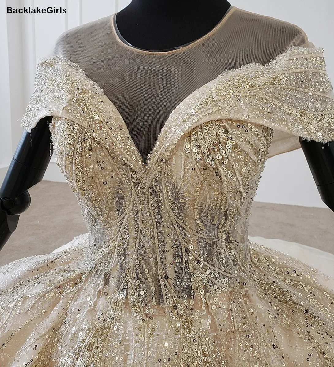 Элегантные Блестящие Свадебные платья с длинным шлейфом Vestidos Noiva расшитые