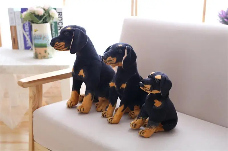 Детская плюшевая игрушка мягкая симуляция стоящая черная собака для животных