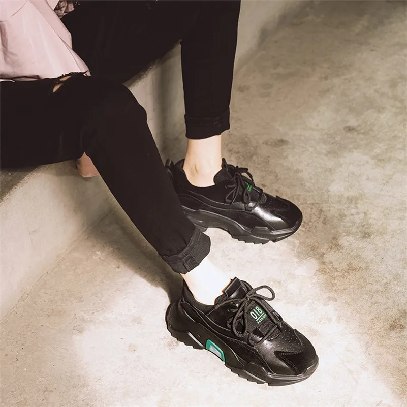 COVIBESCO/Новые кроссовки из натуральной кожи обувь на плоской подошве платформы