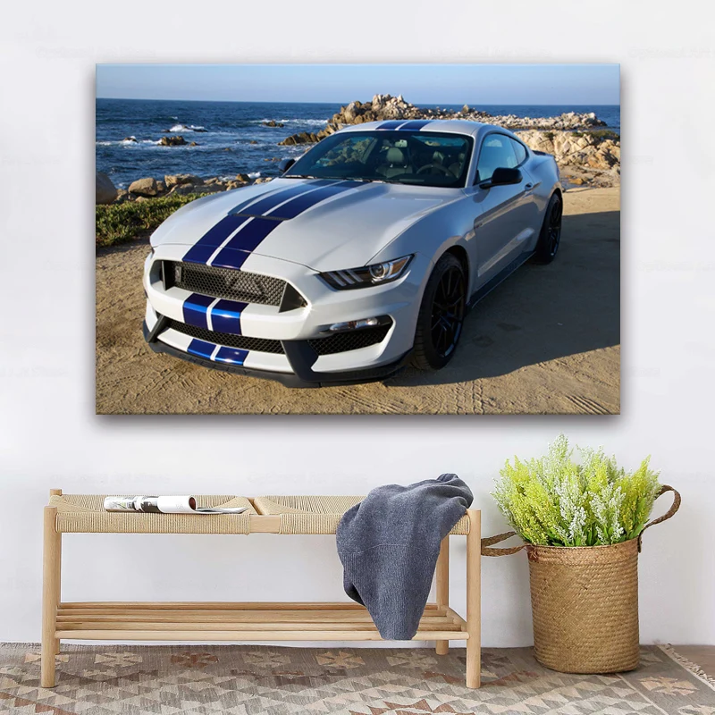 Ford Mustang Shelby GT350 Настенные обои с изображением мышечной машины плакаты и принты