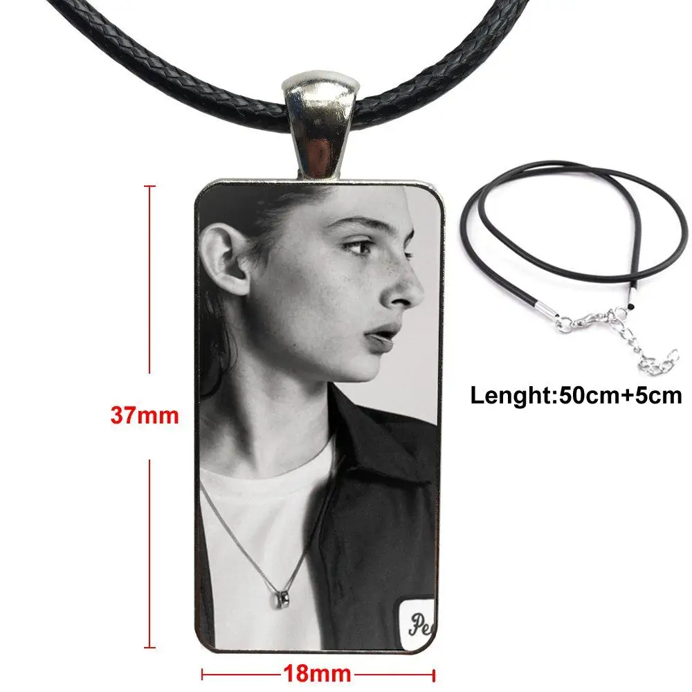 Ожерелье со стальным покрытием стекло кабошон колье длинное кулон прямоугольное