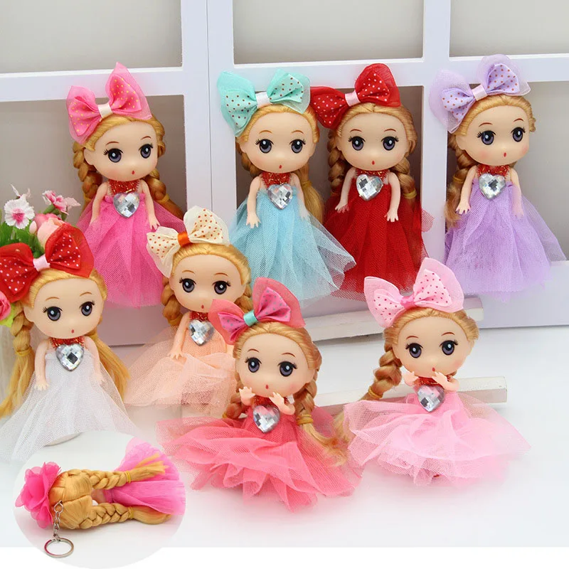 Милое Свадебное платье в форме сердца с бриллиантами спутанное для куклы