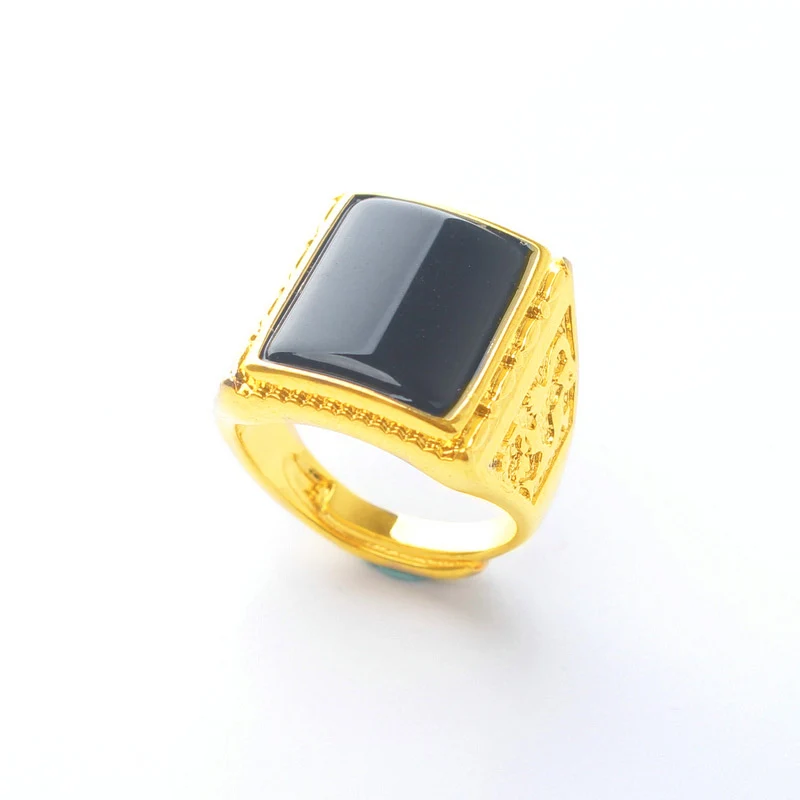 Finger-Ring Male Jewelry jewelry 24k gold color trendy men's Ring travel party women wedding Rings accessories Luxury adjustable |