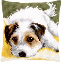 animal dog latch hook pillow sets forest style cushion embroidered crafts latch hook rug kits diy for needlework punk stripes