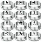 Кольцо с двенадцатью созвездиями для мужчин и женщин, 8 мм, из нержавеющей стали, Anel, модные Гламурные украшения, подарок, 12, кольцо с гороскопом, оптовая продажа