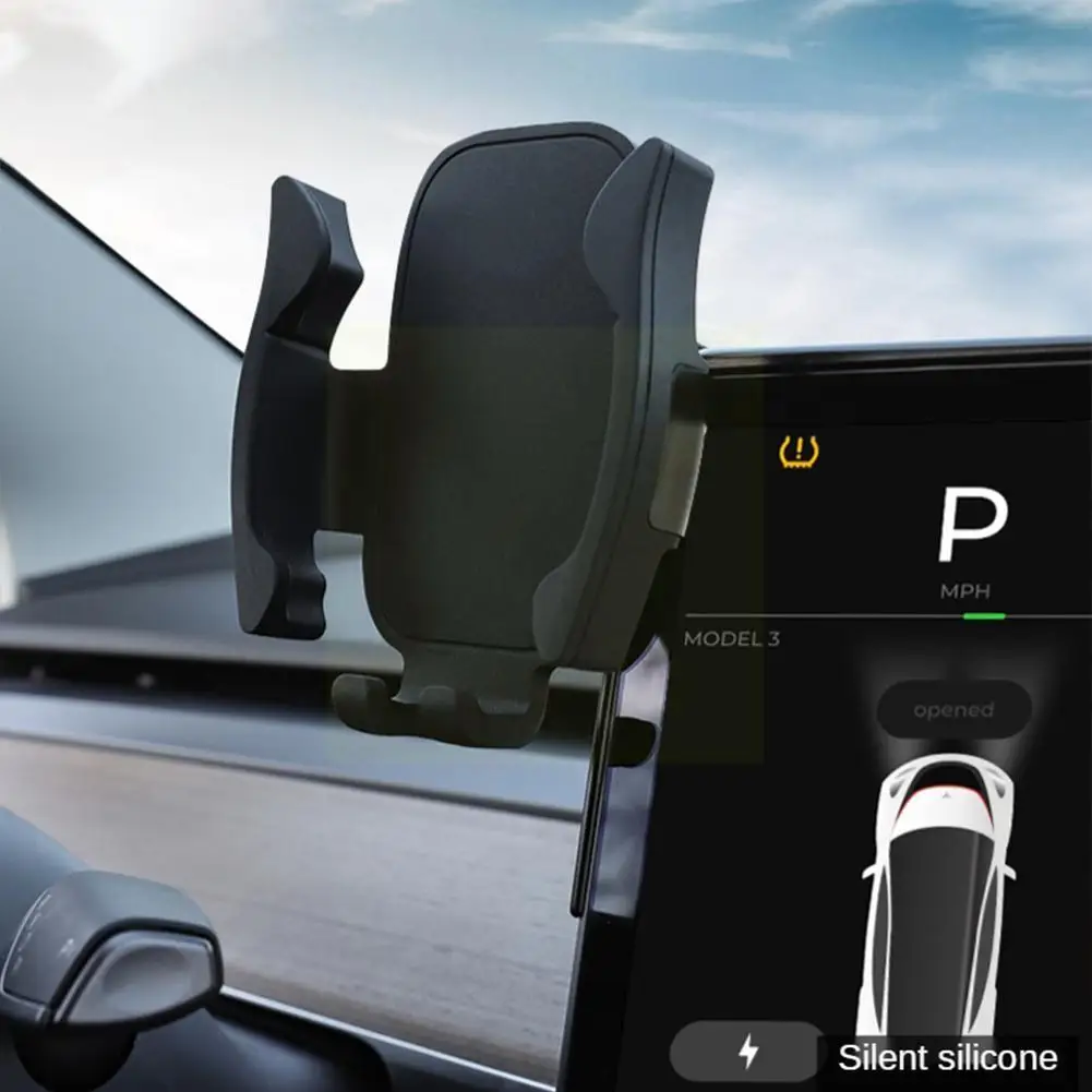 

For Model 3 Model Y Car Phone Holder Wireless Charger & Glasses Holder Screen Mobile Phone Bracket Interior Accessor I3v4
