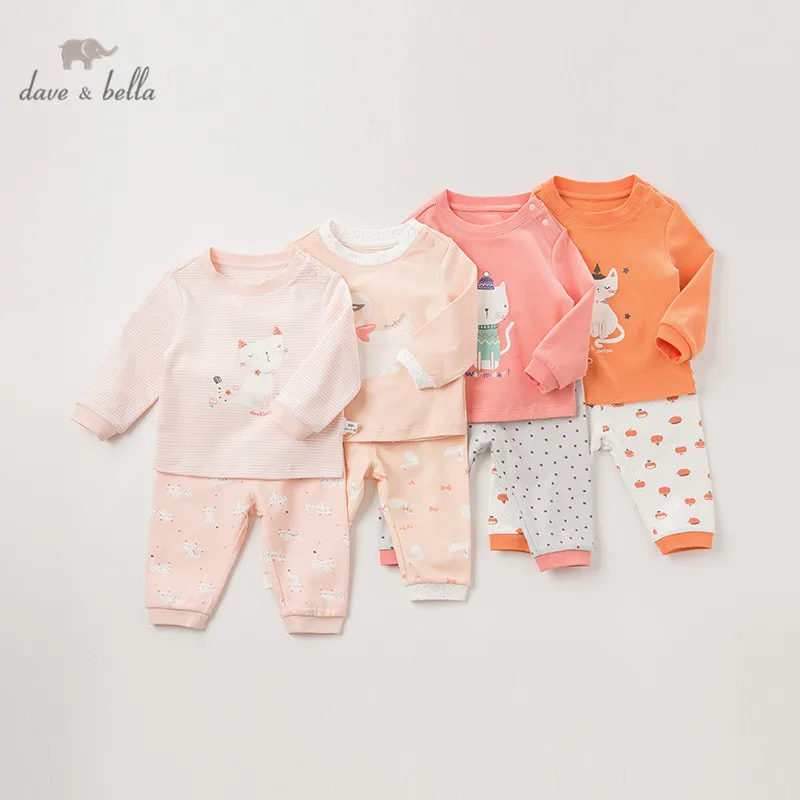 Dave bella/DB12189 комплект осенней одежды для маленьких девочек с мультяшным рисунком