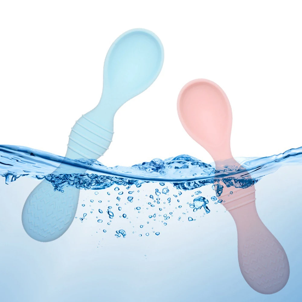 

Baby Learning Spoon Silicone Soft Spoon Teether Spoons Infant Feeding Training Tableware Rice Cereal Spoon Molar Stick Utensils