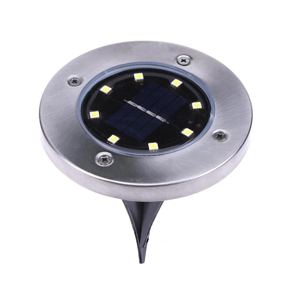 8LED Солнечная энергия из нержавеющей стали похороненные огни под заземлением