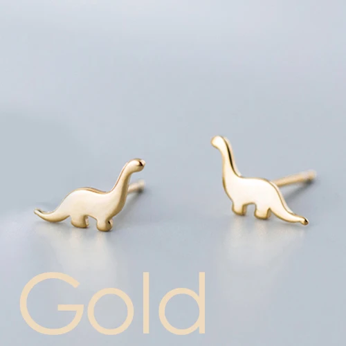 ED54-B-Gold Trusta, новинка, 925 пробы, серебряные ювелирные изделия, модные милые маленькие серьги-гвоздики с динозавром, подарок для девочек, детей, леди, ED54 - Окраска металла: ED54-B-Gold