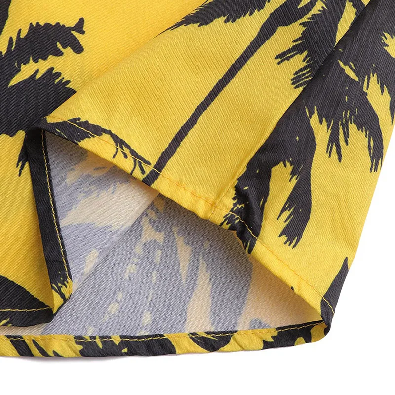 Мужская Тонкая рубашка с коротким рукавом и принтом кокоса|Повседневные рубашки|