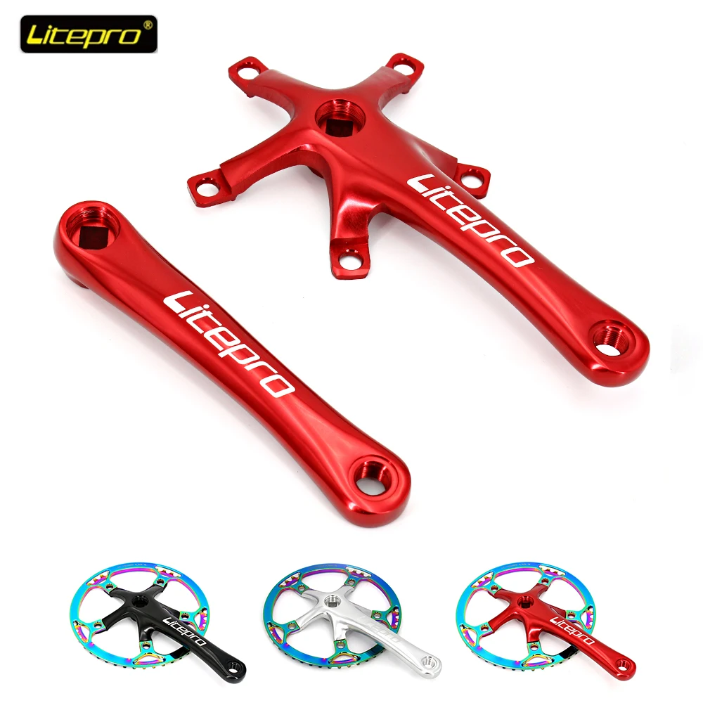 

Litepro 130BCD Folding Bike Crankset 170mm Crank Arms For Bicycle Hollow Crank Tooth Plate Bicycle Bottom Bracket Square Holes